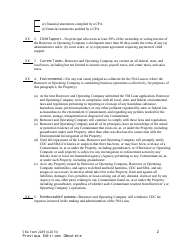 SBA Form 2289 Borrower and Operating Company Certification, Page 2