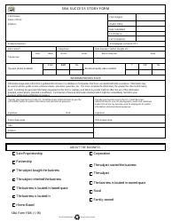 Document preview: SBA Form 1926 SBA Success Story Form