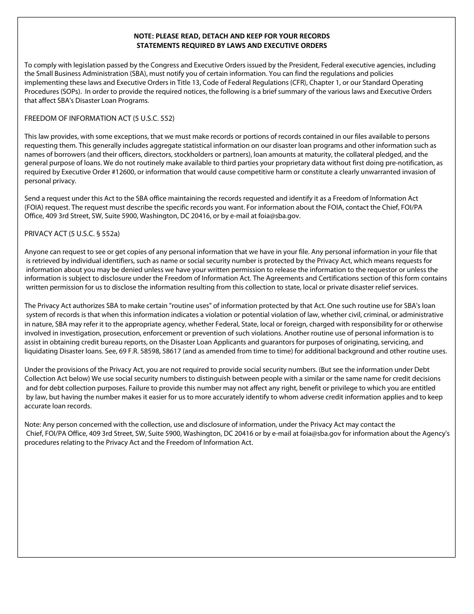 SBA Form 5C Disaster Home Loan Application, Page 6