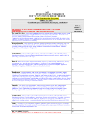 SBA Form A-9 Budget Detail Worksheet for Twelve Month Budget Period (Non-construction Programs), Page 3