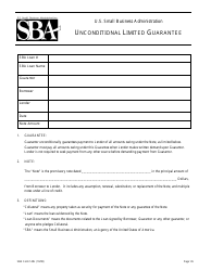 SBA Form 148L Unconditional Limited Guarantee