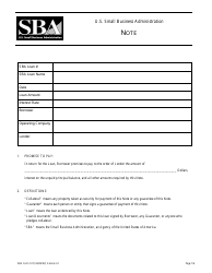 SBA Form 147 Note - 7(A) Loans