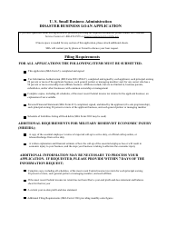 SBA Form 5 Disaster Business Loan Application, Page 3