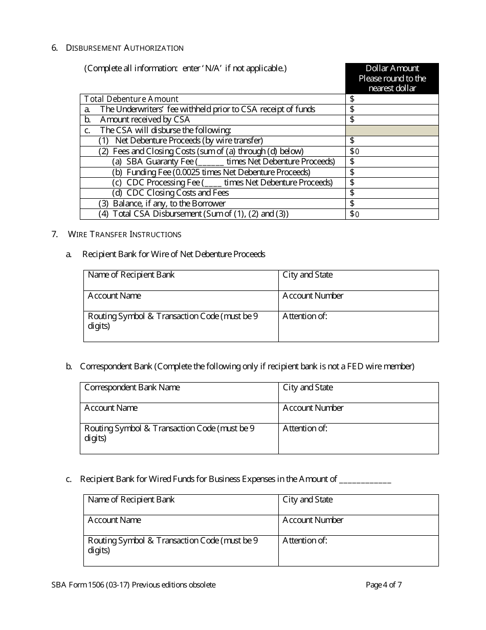 SBA Form 1506 Servicing Agent Agreement, Page 4