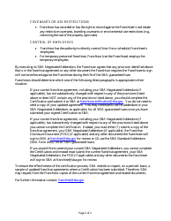 SBA Form 2464 Annual Franchisor Certification, Page 2