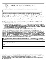 SBA Form 2464 Annual Franchisor Certification, Page 3