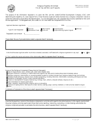 SBA Form 1971 Religious Eligibility Worksheet for All 7(A) and 504 Loan Programs