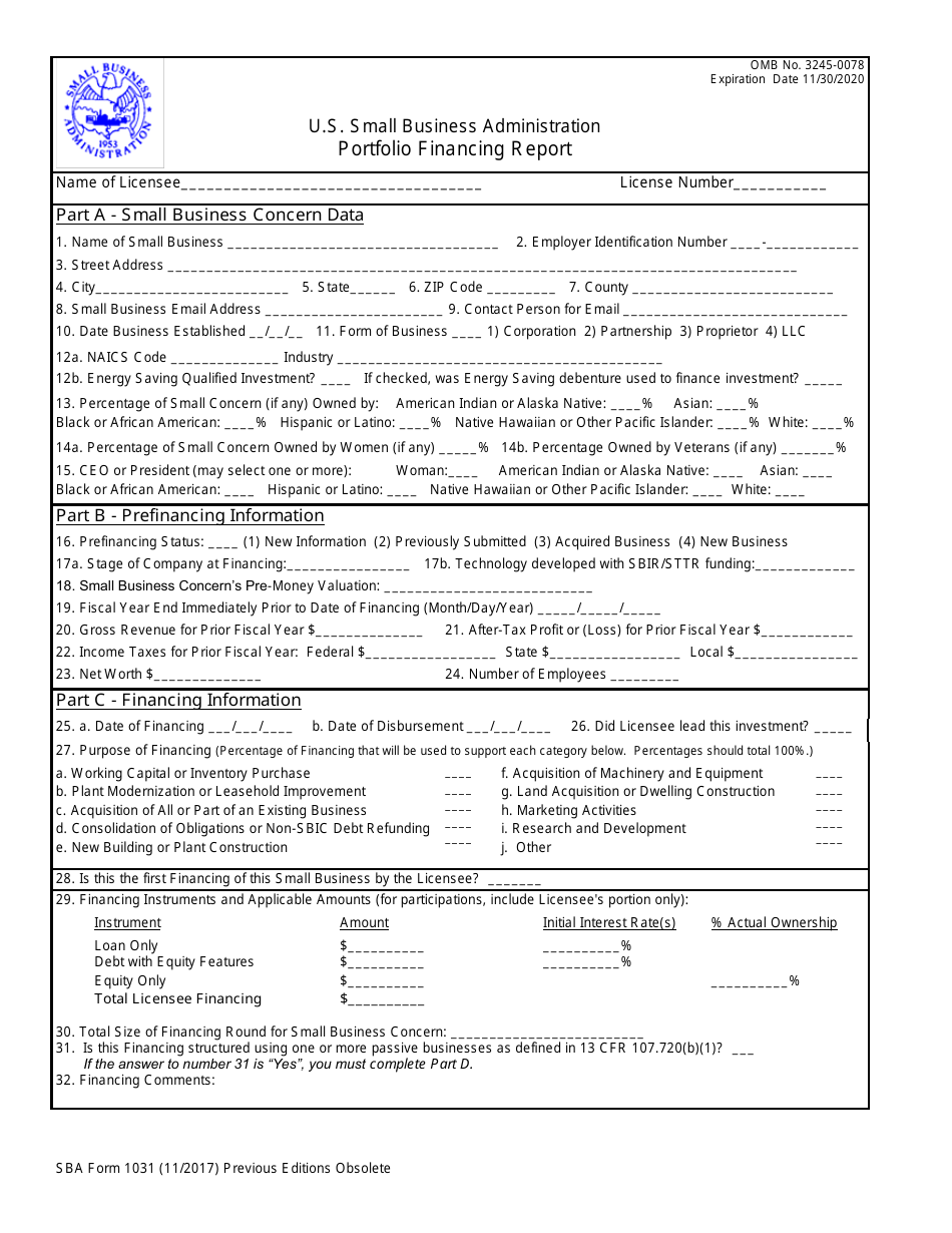 SBA Form 1031 - Fill Out, Sign Online and Download Printable PDF ...