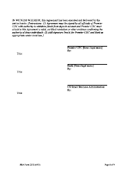 SBA Form 2230 Deposit Fund Control Agreement - Loan Loss Reserve Fund, Page 8