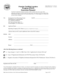 Document preview: SBA Form 2234 (PART A) Guarantee Request - Premier Certified Lenders Program (PCLP)