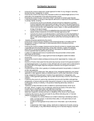 Participation Agreement Form, Page 2