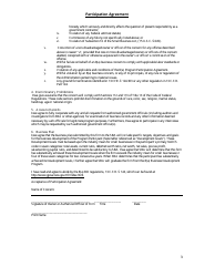 Participation Agreement Form, Page 3