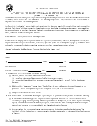 SBA Form 1246 Application for Certification as a Certified Development Company