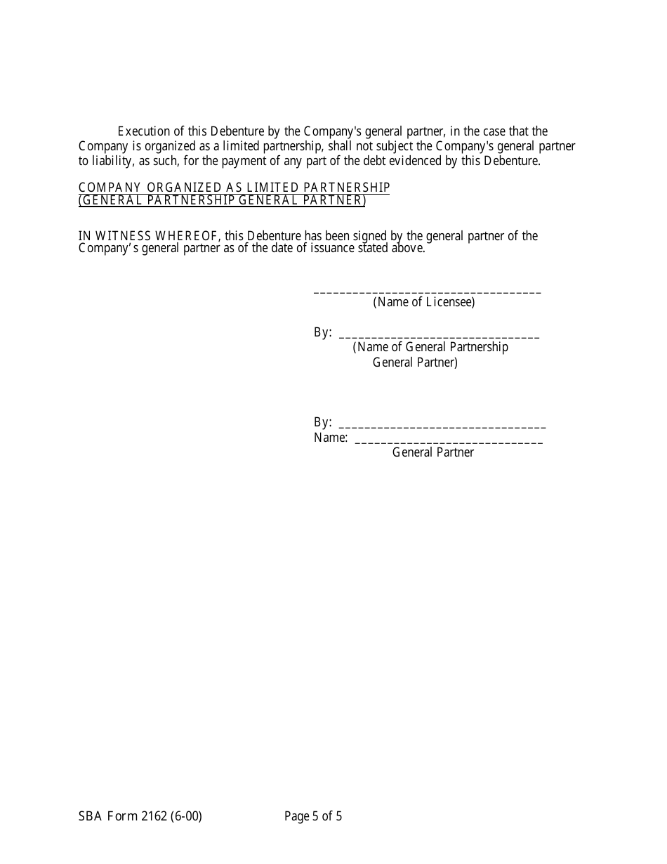 SBA Form 2162 Lmi Debenture (Ten-Year Debenture), Page 7