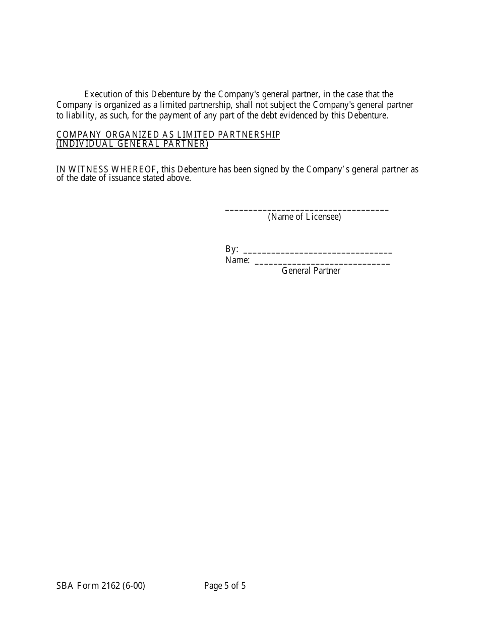 SBA Form 2162 Lmi Debenture (Ten-Year Debenture), Page 8