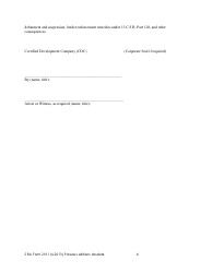 SBA Form 2101 CDC Certification, Page 4