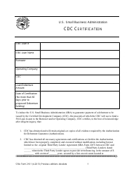 Document preview: SBA Form 2101 CDC Certification