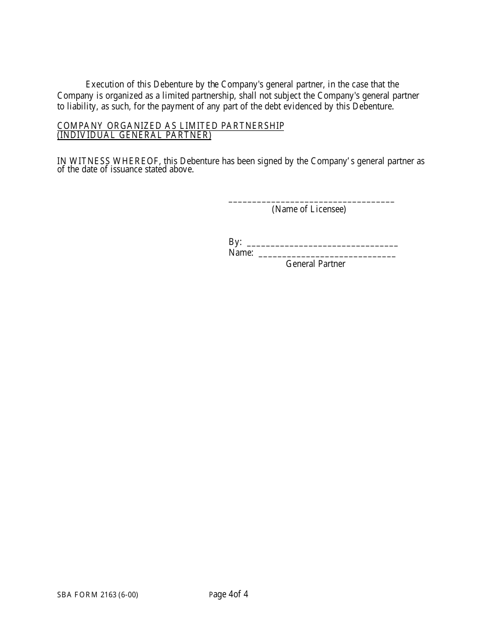 SBA Form 2163 Lmi Debenture (Five-Year Debenture), Page 7