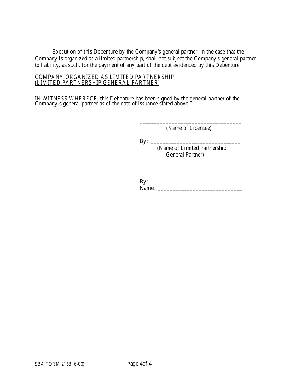 SBA Form 2163 Lmi Debenture (Five-Year Debenture), Page 8