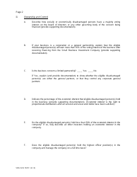 SBA Form 1941C Financing Eligibility Statement - &quot;economic Disadvantage&quot;, Page 2