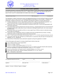 Document preview: SBA Form 2408 Voluntary Decertification Agreement