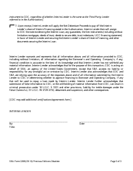 SBA Form 2288 Interim Lender Certification, Page 3