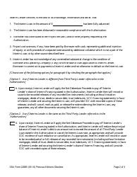 SBA Form 2288R Interim Lender Certification for Refinanced Loan, Page 2