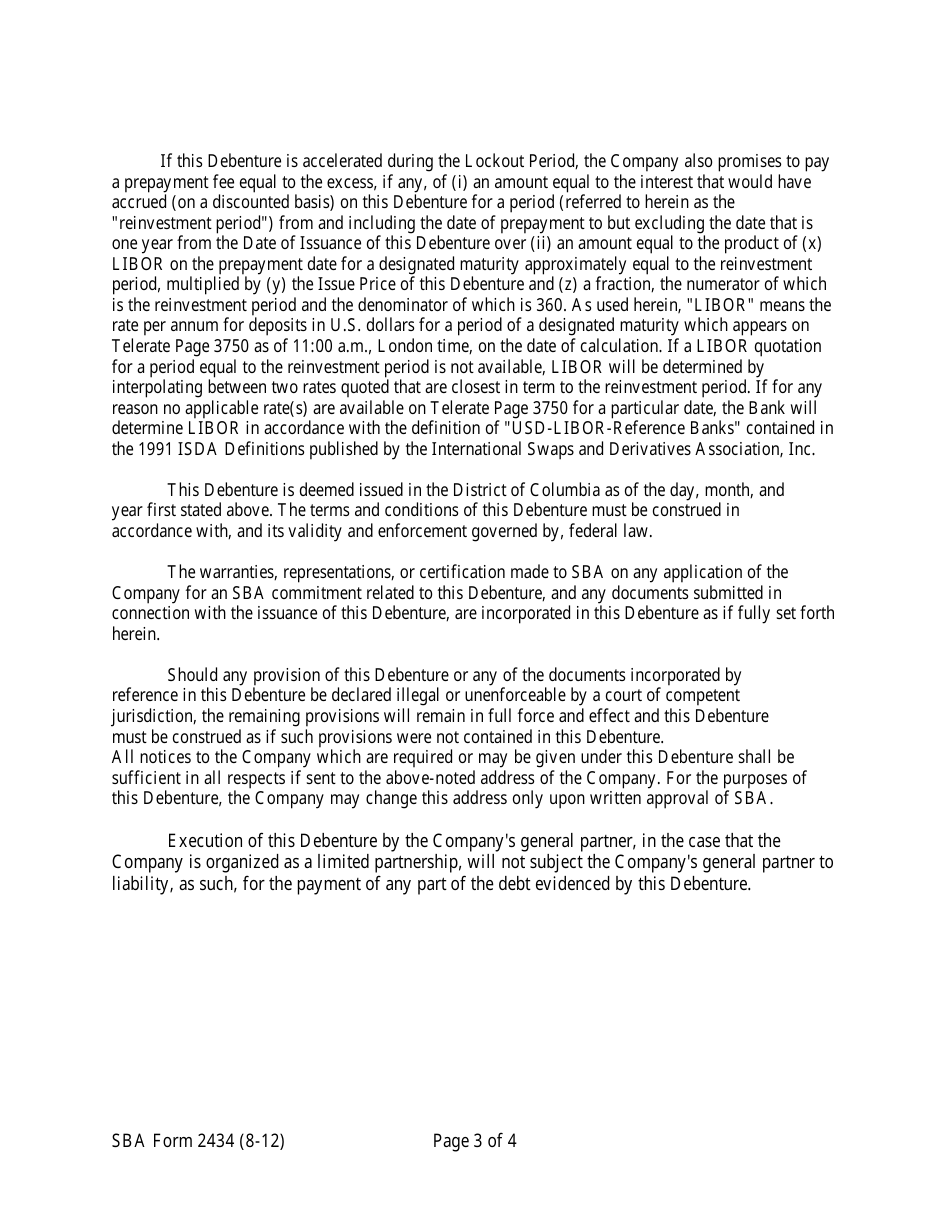 SBA Form 2434 Annex 3-A Energy Saving Debenture, Page 3