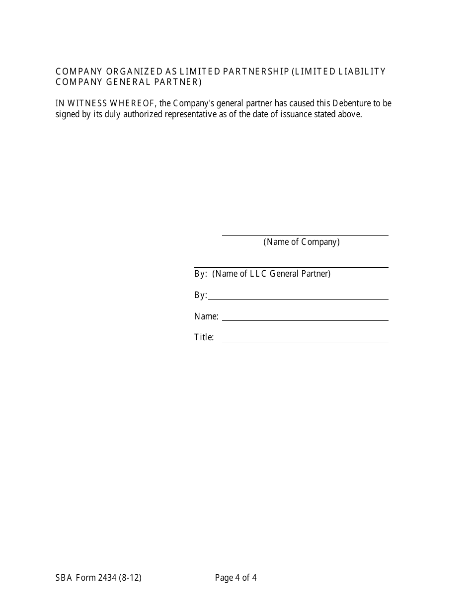 SBA Form 2434 Annex 3-A Energy Saving Debenture, Page 4