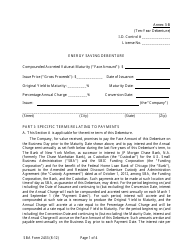 SBA Form 2433 Annex 3-B Energy Saving Debenture
