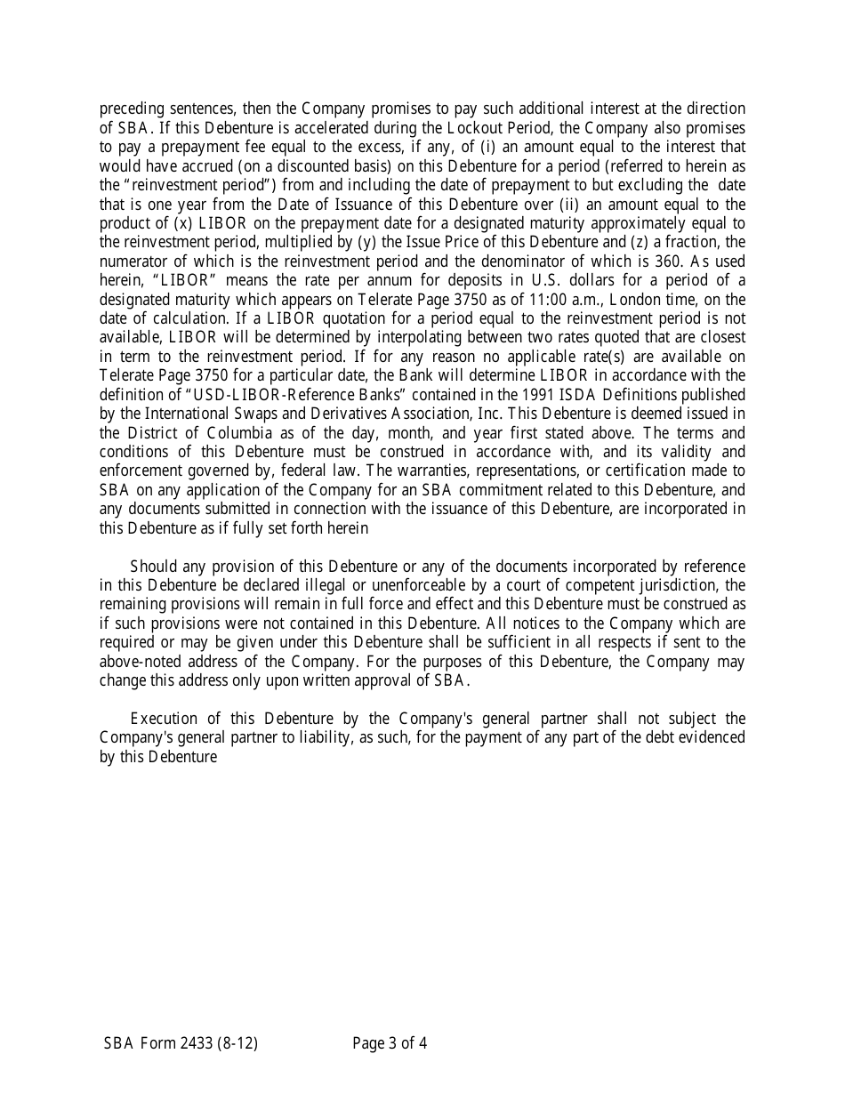 SBA Form 2433 Annex 3-B Energy Saving Debenture, Page 3
