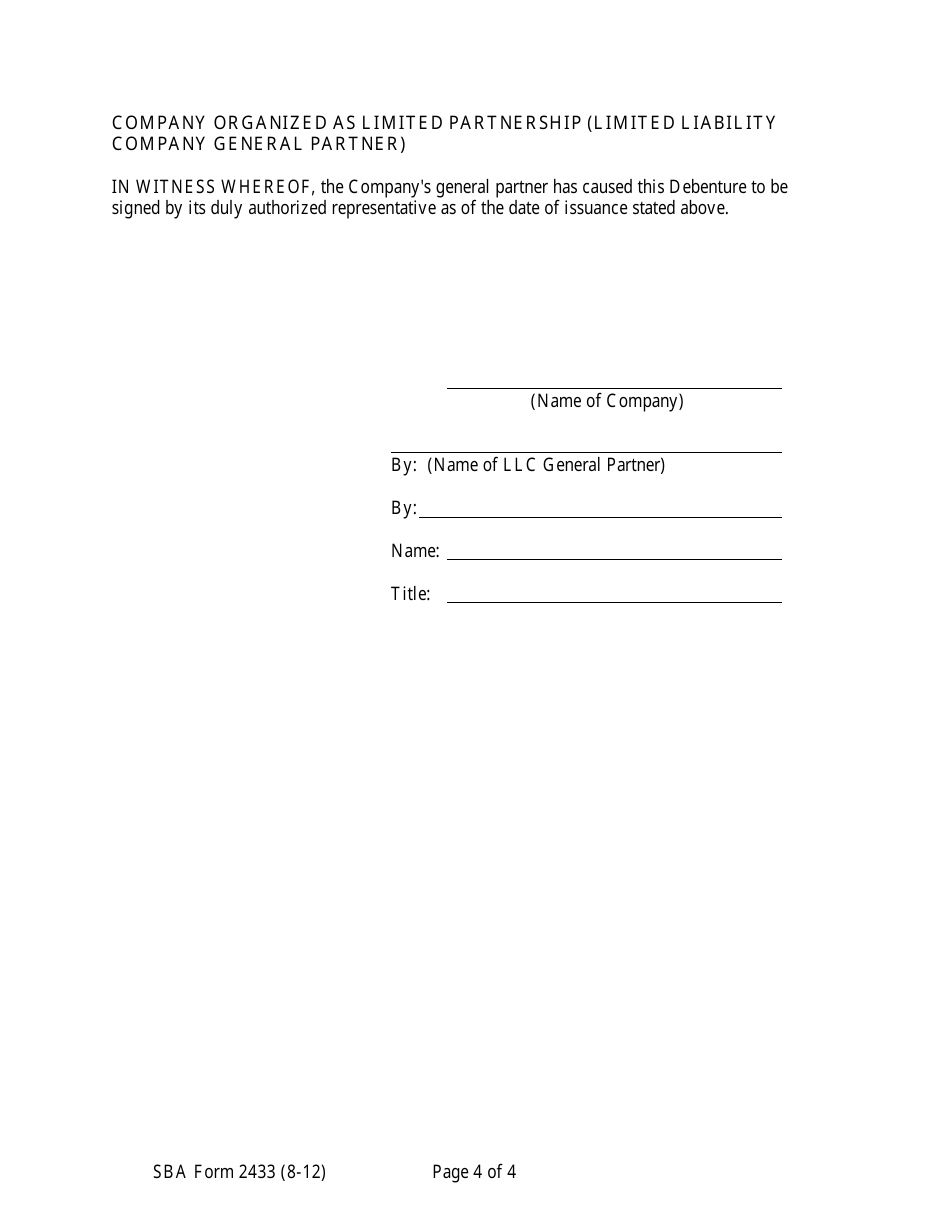 SBA Form 2433 Annex 3-B Energy Saving Debenture, Page 4