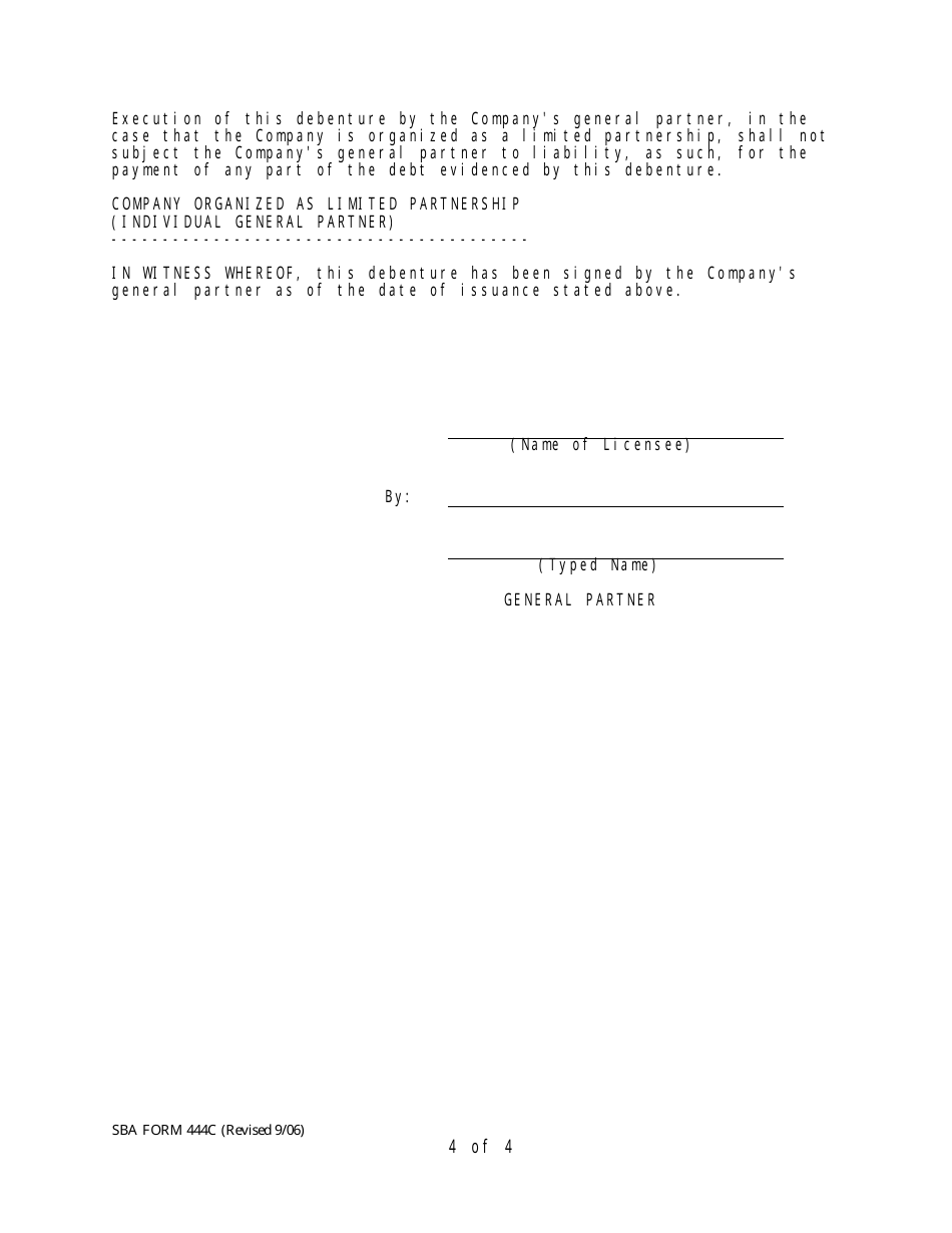 SBA Form 444C Debenture Certification Form, Page 7