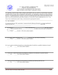 Document preview: SBA Form 1405 Request for Information - Stockholder Confirmation for Corporate Small Business Investment Companies (SBICs)