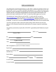 Debit Authorization Form, Page 2