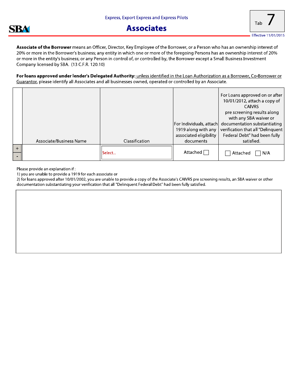 Guaranty Purchase Package Tabs - Express, Export Express and Express Pilots, Page 11