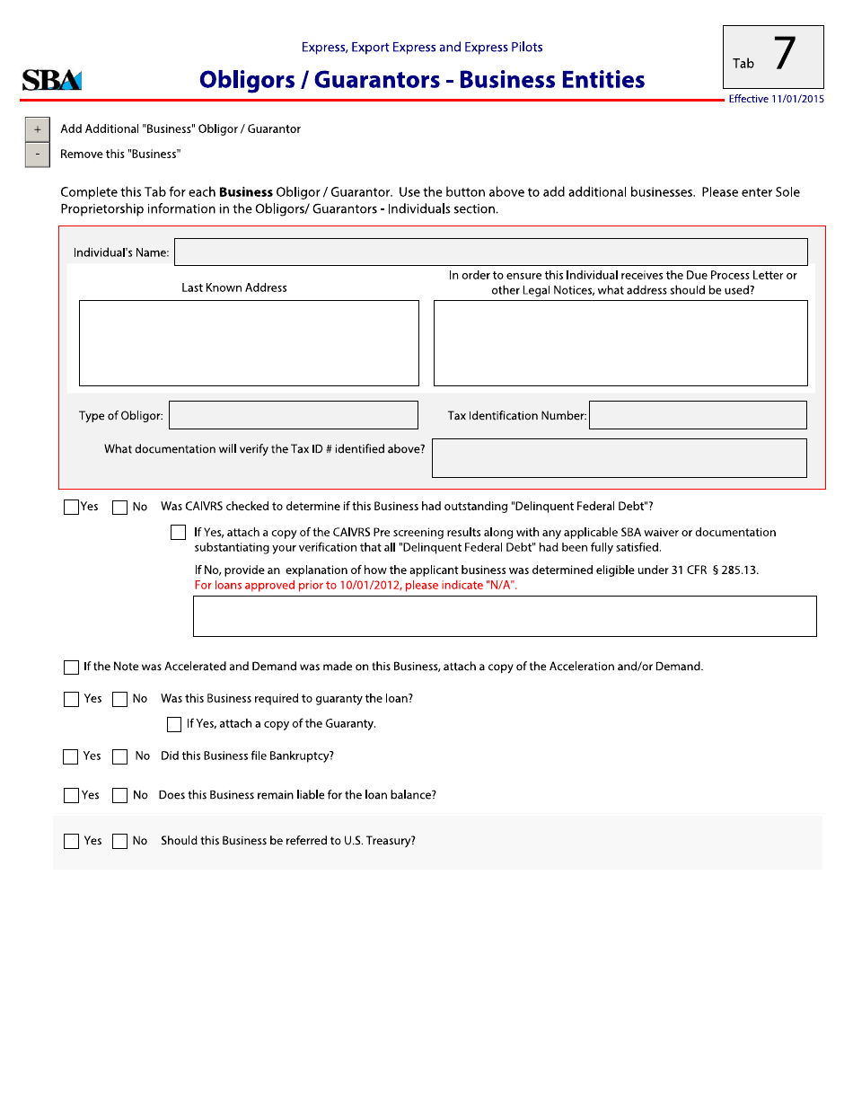 Guaranty Purchase Package Tabs - Express, Export Express and Express Pilots, Page 12
