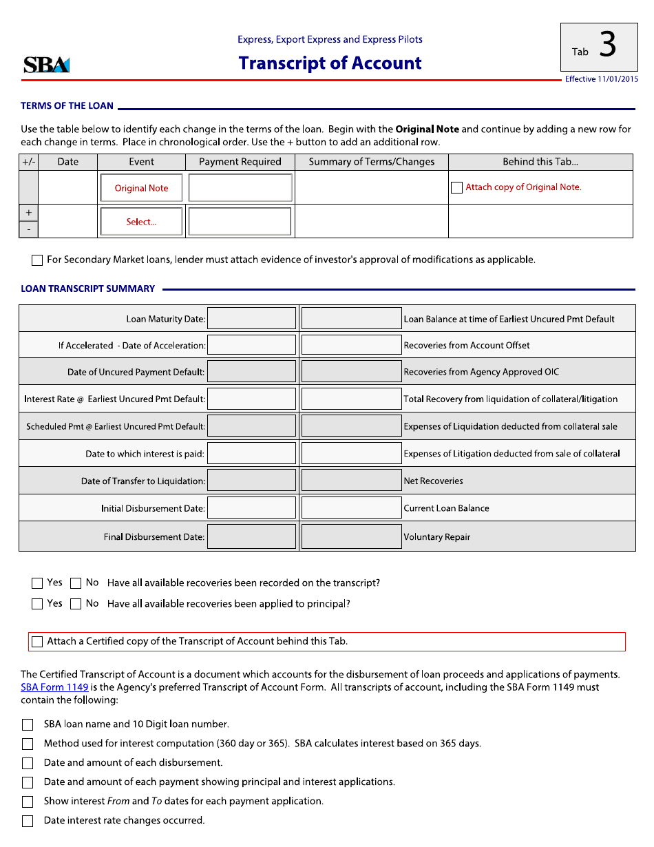 Guaranty Purchase Package Tabs - Express, Export Express and Express Pilots, Page 5