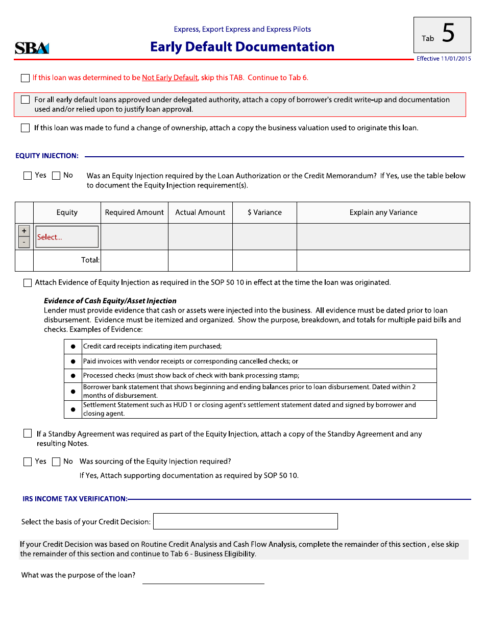 Guaranty Purchase Package Tabs - Express, Export Express and Express Pilots, Page 8