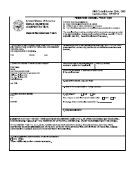 SBA Form 3300 Award Nomination Form