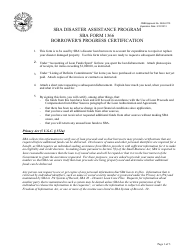 SBA Form 1366 Borrower&#039;s Progress Certification - SBA Disaster Assistance Program