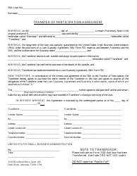 Transfer of Participation Agreement, Page 2
