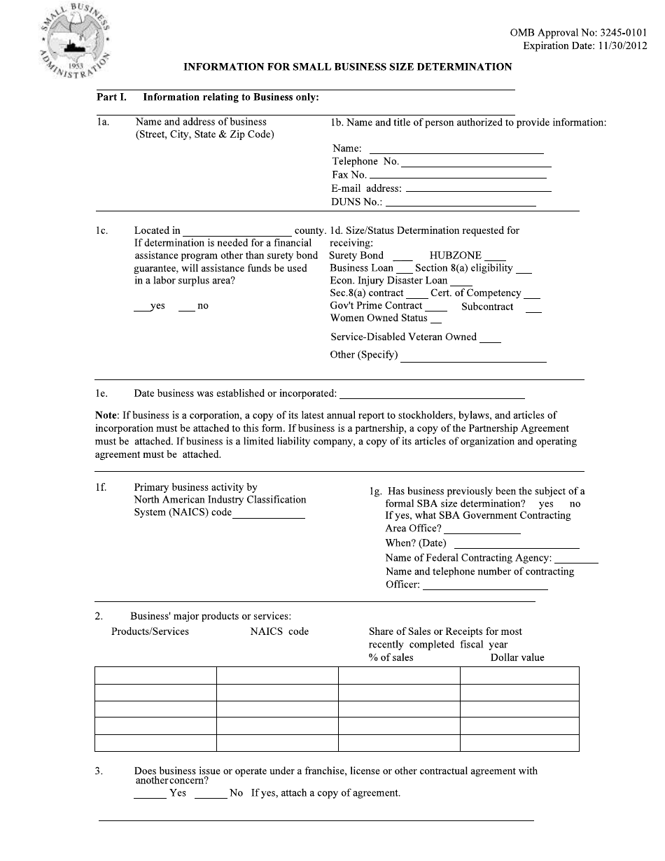 SBA Form 355 Information for Small Business Size Determination, Page 3