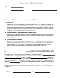 Document preview: Request to Honor SBA 7(A) Loan Guaranty