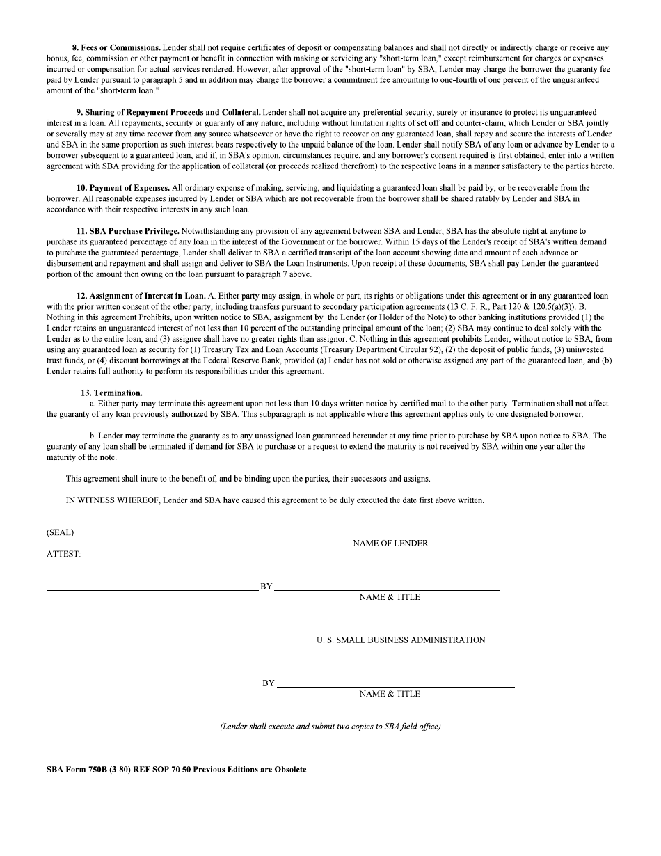 SBA Form 750B - Fill Out, Sign Online and Download Fillable PDF ...