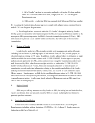 SBA Form 750CA Addendum to Loan Guaranty Agreement for Delegated Lenders - Community Advantage Pilot Program, Page 2