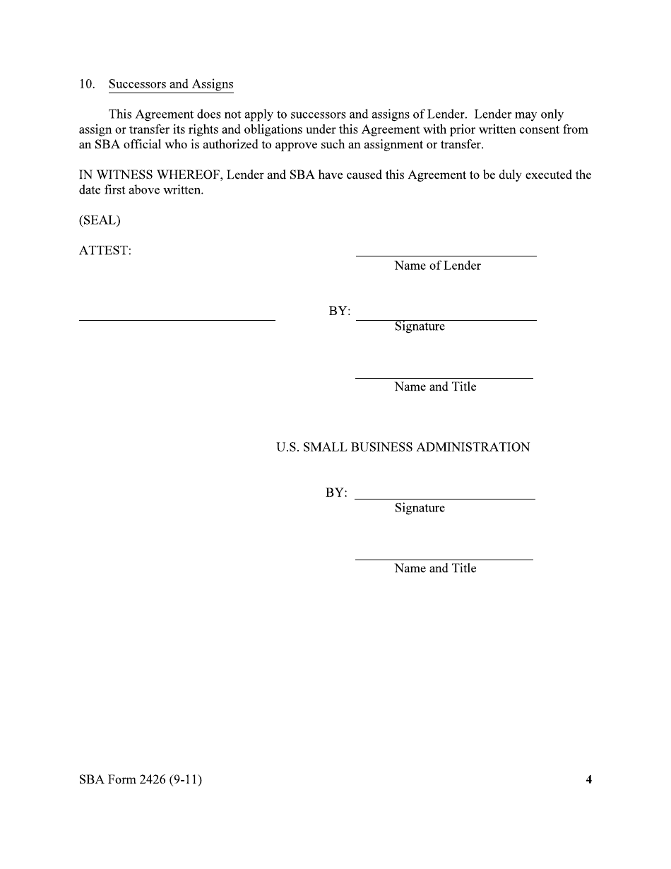 SBA Form 2426 - Fill Out, Sign Online and Download Fillable PDF ...