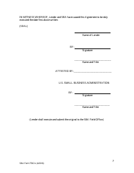 SBA Form 750CA Loan Guaranty Agreement (Deferred Participation) - Community Advantage Pilot Program, Page 7
