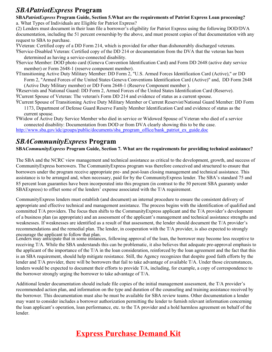 Express Purchase Demand Kit, Page 12