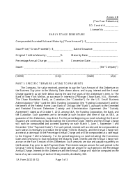 Document preview: SBA Form 2432 Annex 2-B Early Stage Debenture (Ten-Year Debenture)